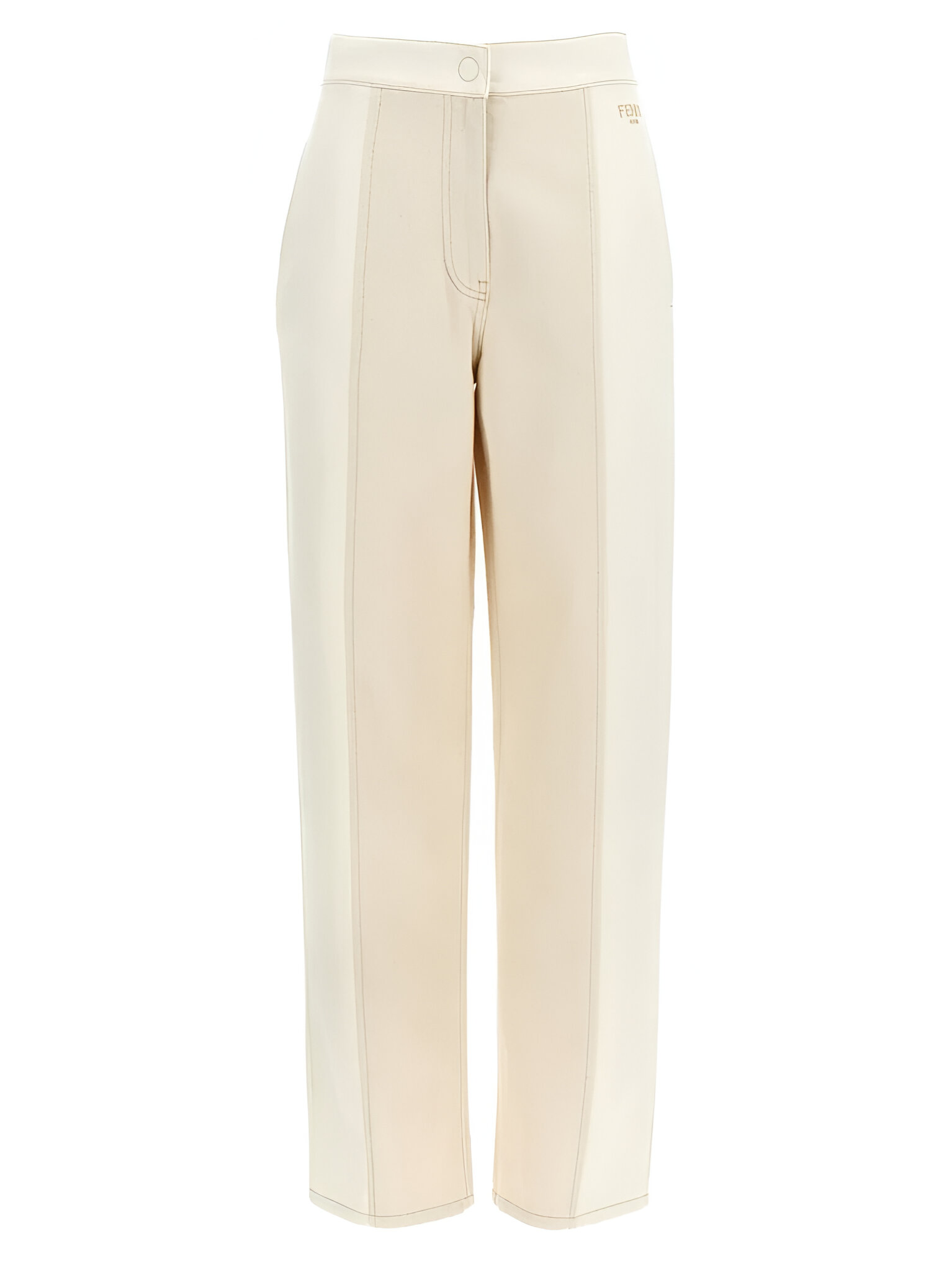 Fendi High-Waist Cotton Pants with Contrast Stitching – Chic & Versatile - Image 7