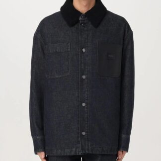 Fendi Luxury Denim Jacket with Fur-Trimmed Collar