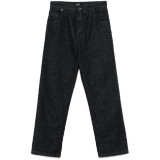 Fendi Straight-Leg Jeans with Iconic Logo Patch
