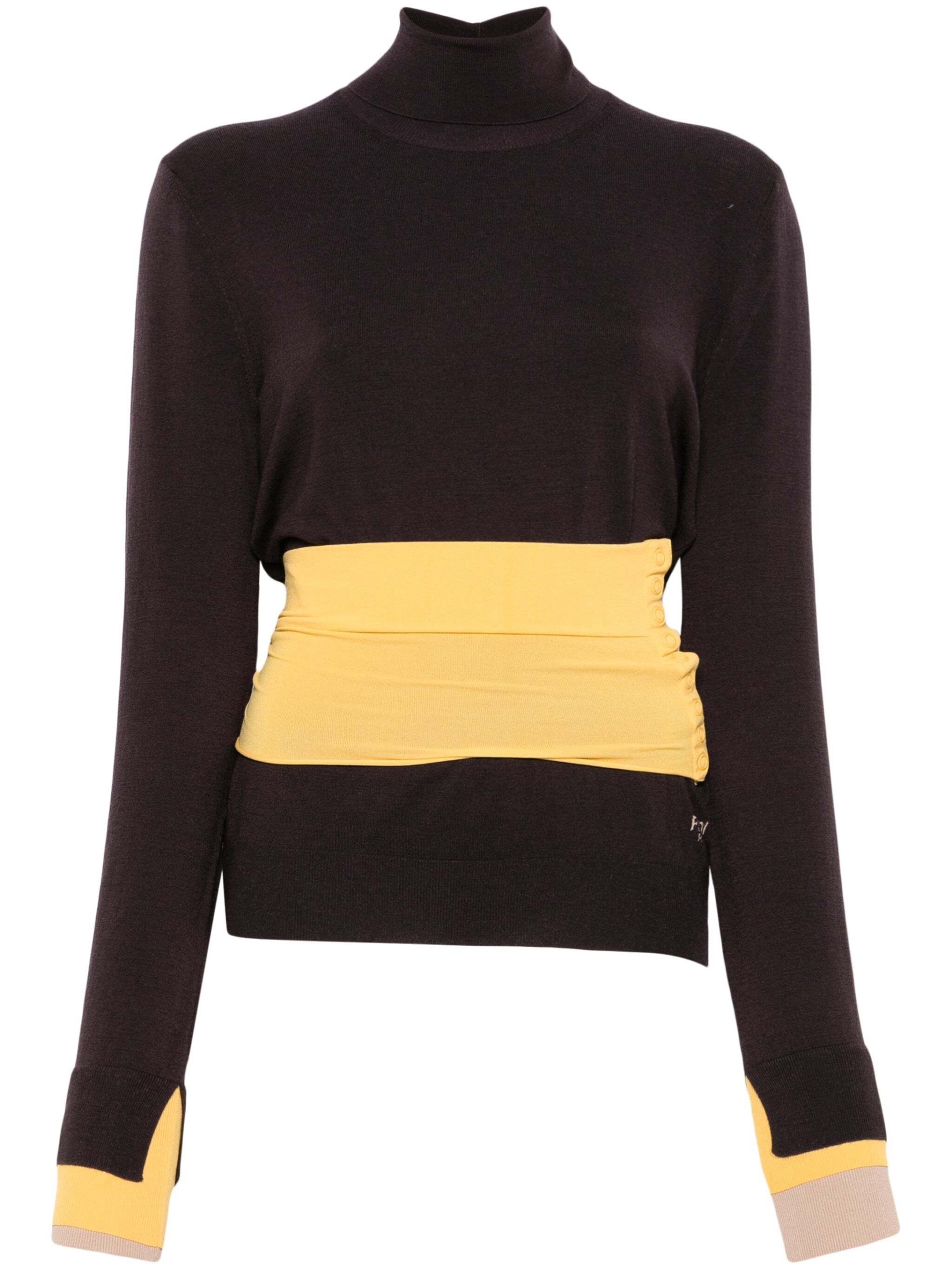Fendi Wool Turtleneck Sweater - Ribbed High Neck & Close Fit - Image 6