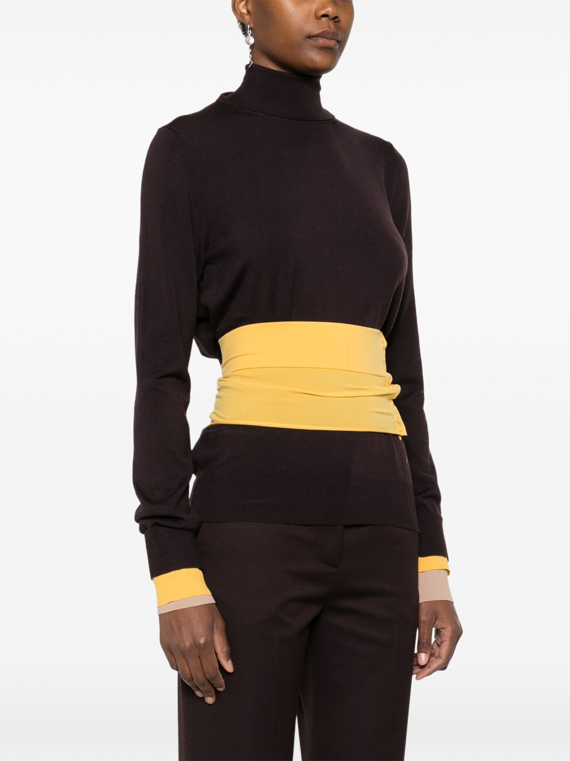 Fendi Wool Turtleneck Sweater - Ribbed High Neck & Close Fit - Image 3