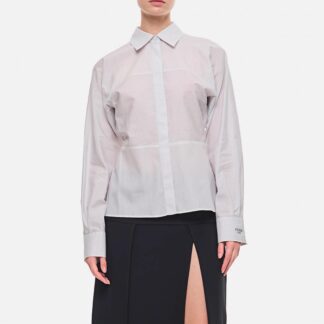 Fendi Cotton Shirt with Classic Collar and Striped Pattern