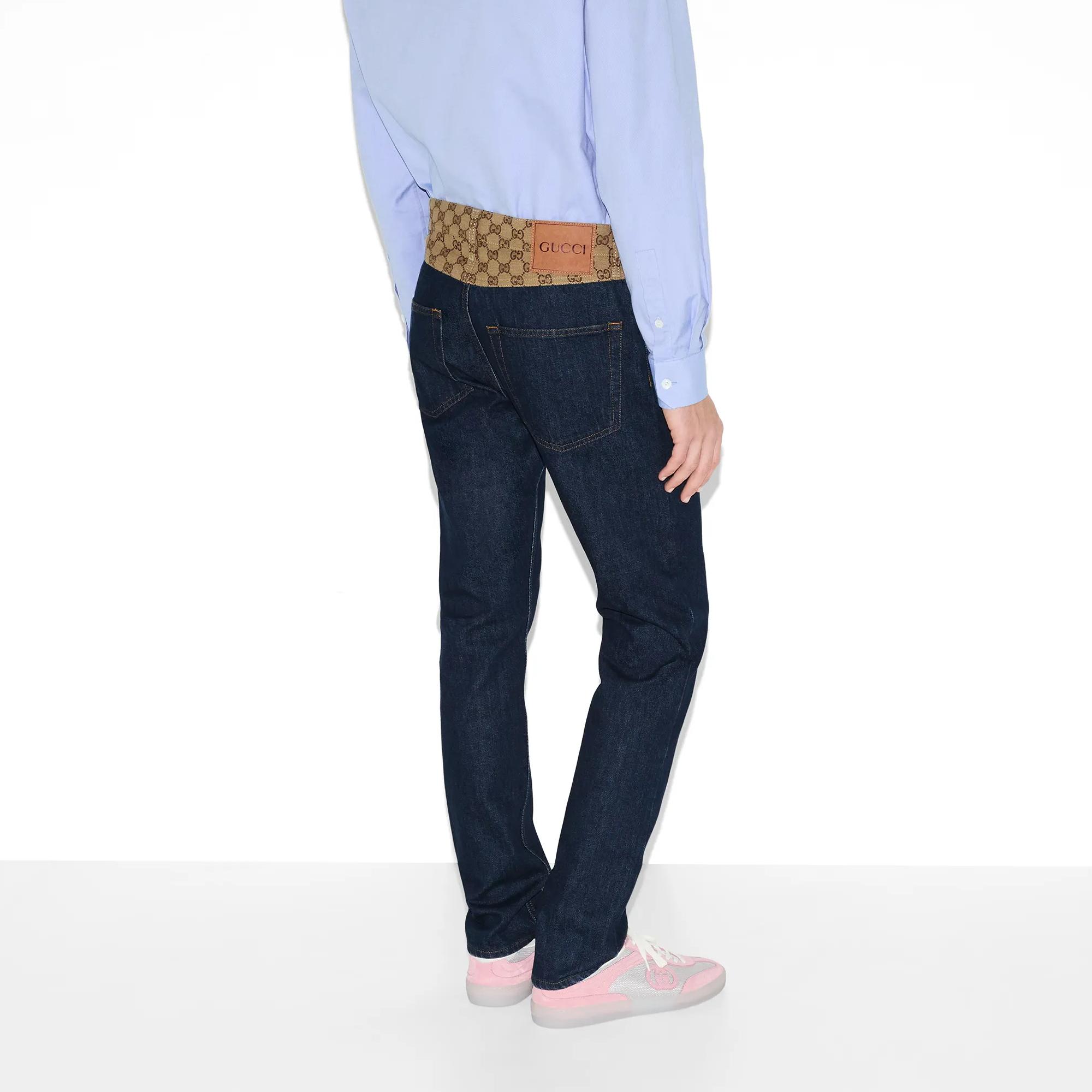 Gucci High-Waist Tapered Jeans with Iconic GG Waistband - Image 3