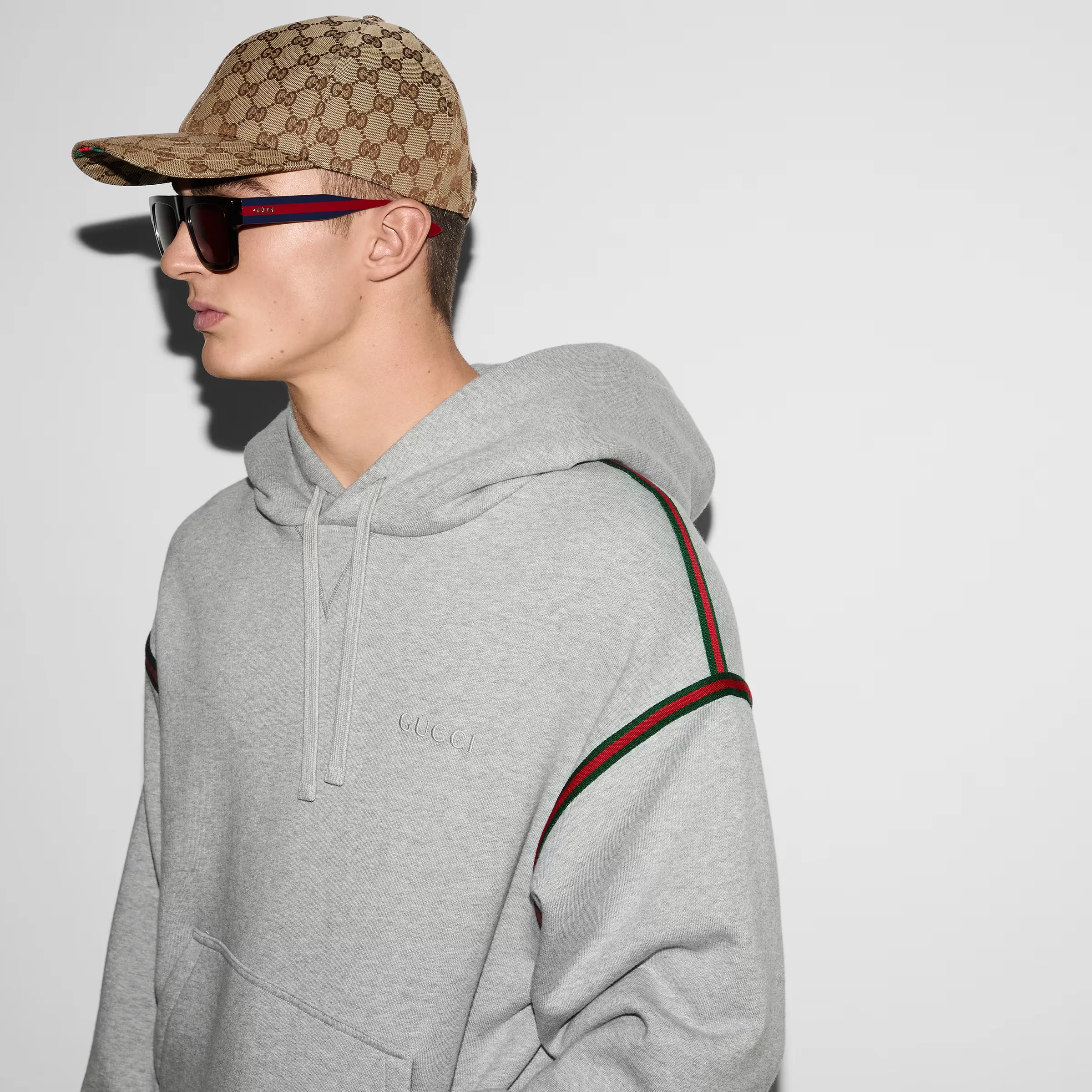 Gucci Cotton Hoodie with Iconic Bands - Image 2