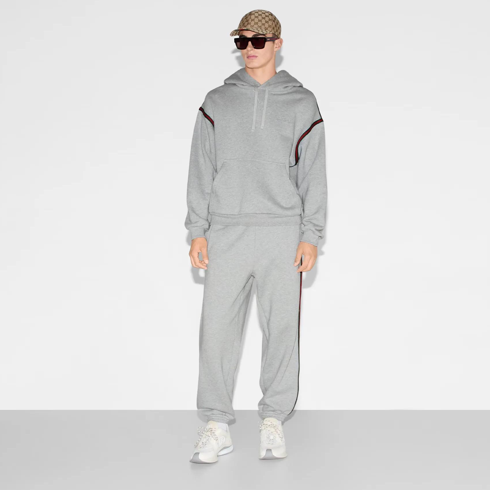 Gucci Cotton Hoodie with Iconic Bands - Image 4