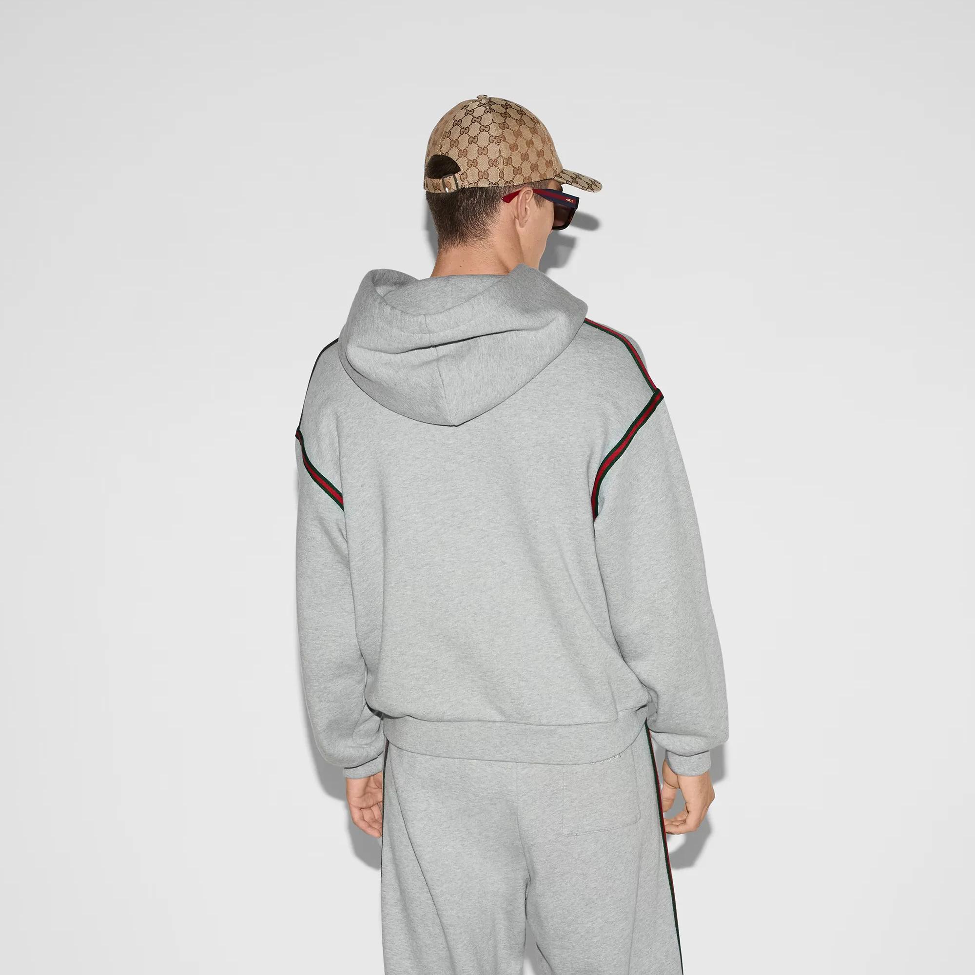 Gucci Cotton Hoodie with Iconic Bands - Image 3