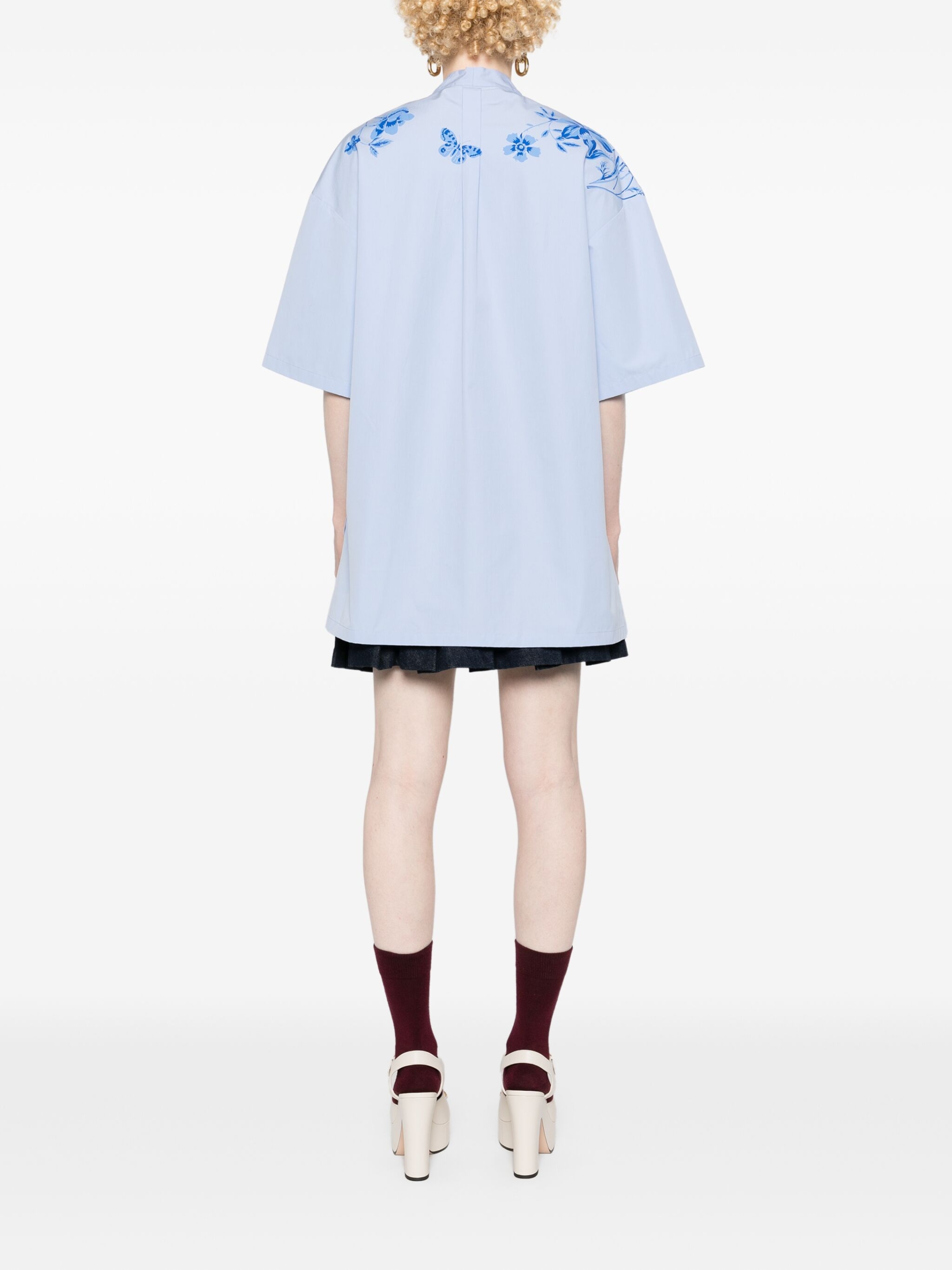 Gucci Women's Floral Cotton Top with V-Neck & Applique Detail - Image 4