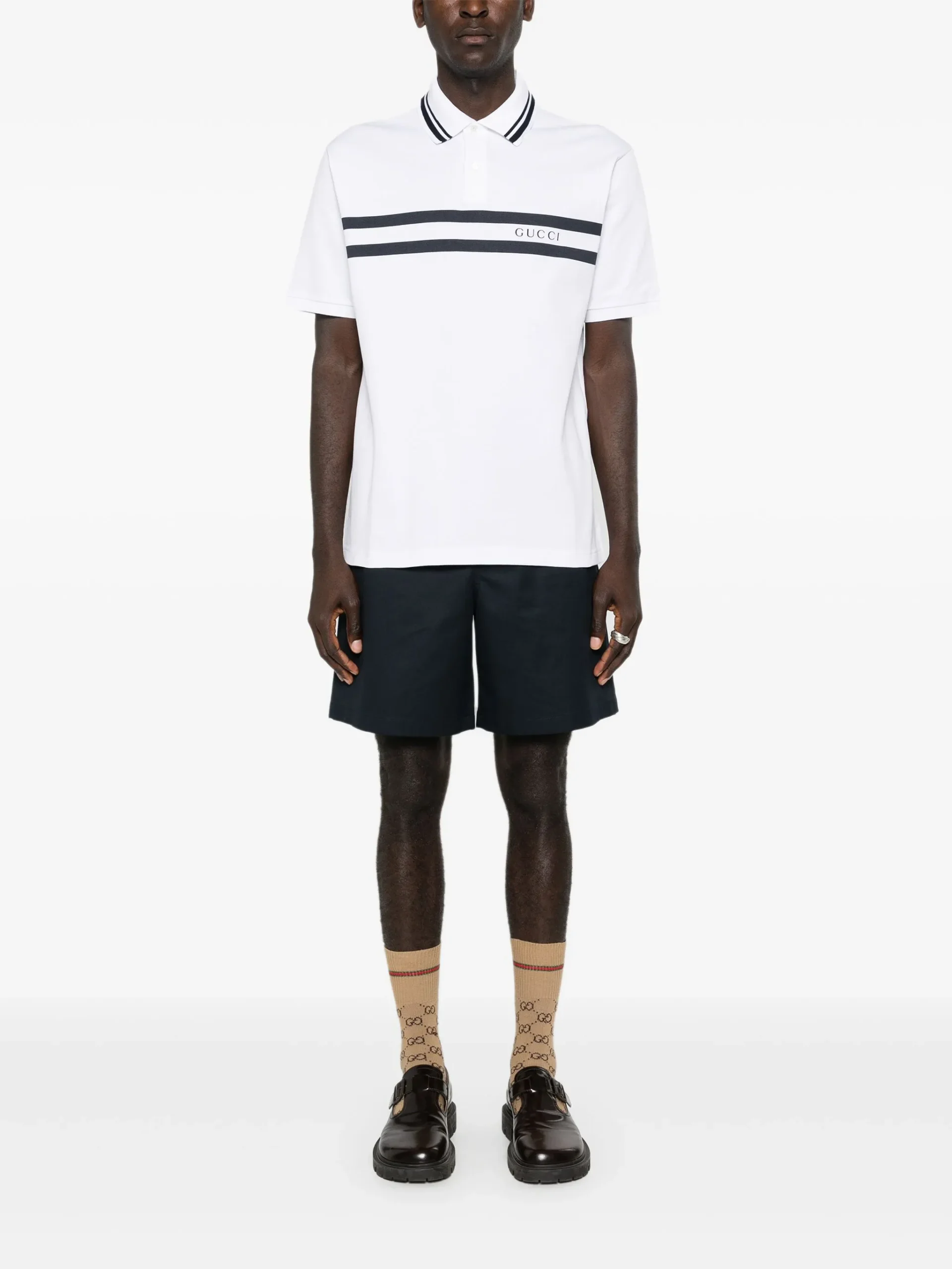 Gucci Classic Cotton Bermuda Shorts with Monochrome Design and Versatile Fit - Image 3