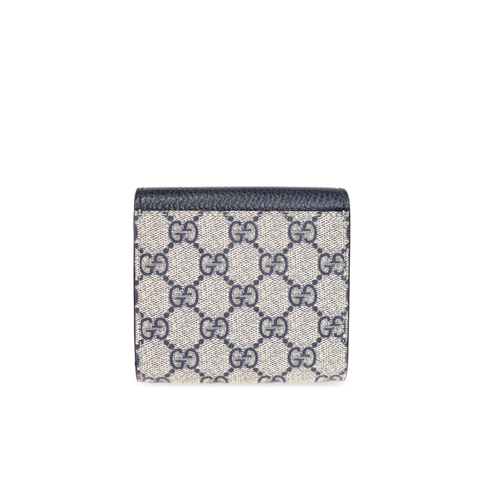 Gucci Luxury Leather Trifold Wallet with Magnetic Flap and Logo Detail - Image 3