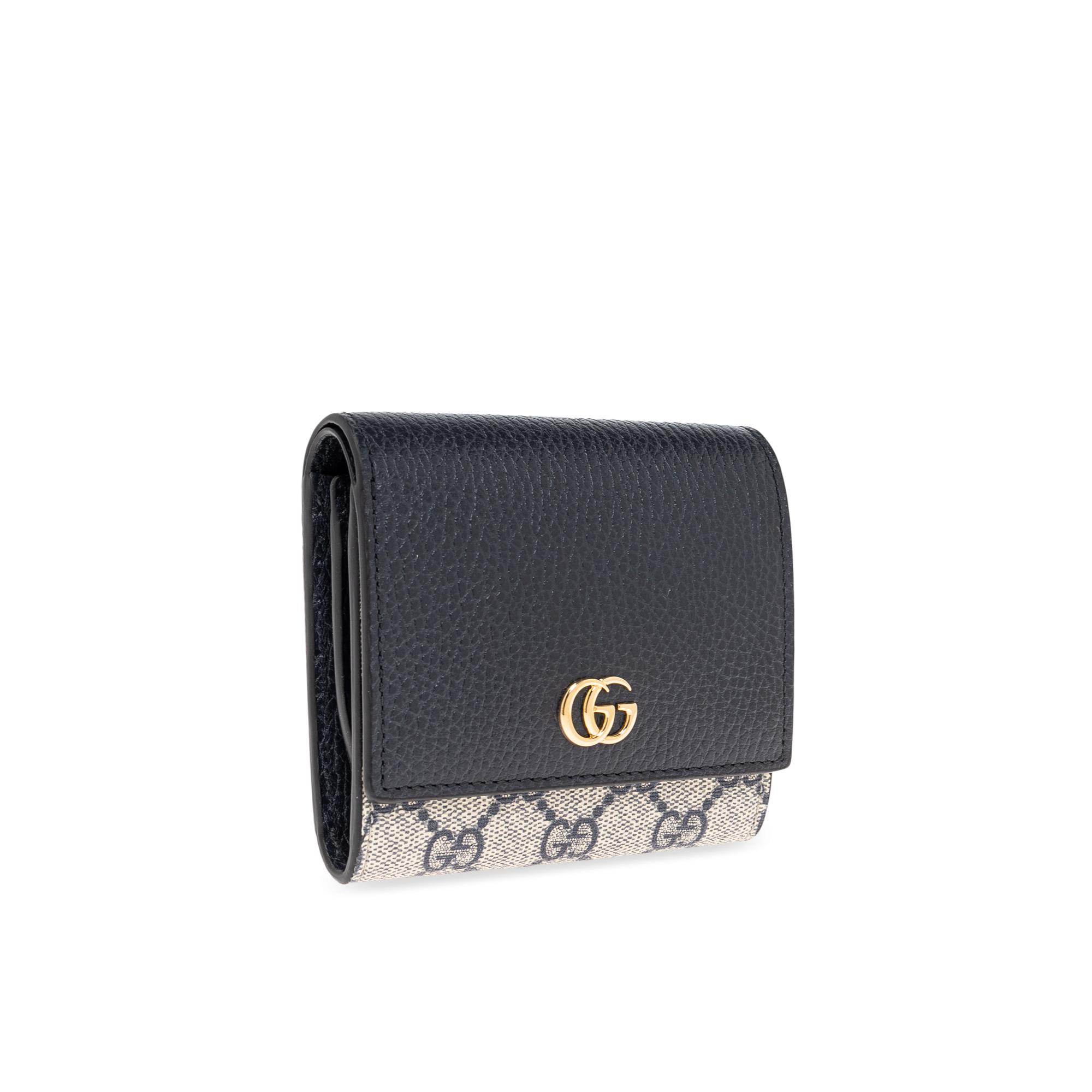 Gucci Luxury Leather Trifold Wallet with Magnetic Flap and Logo Detail - Image 4