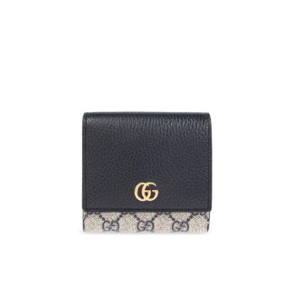 Gucci Luxury Leather Trifold Wallet with Magnetic Flap and Logo Detail