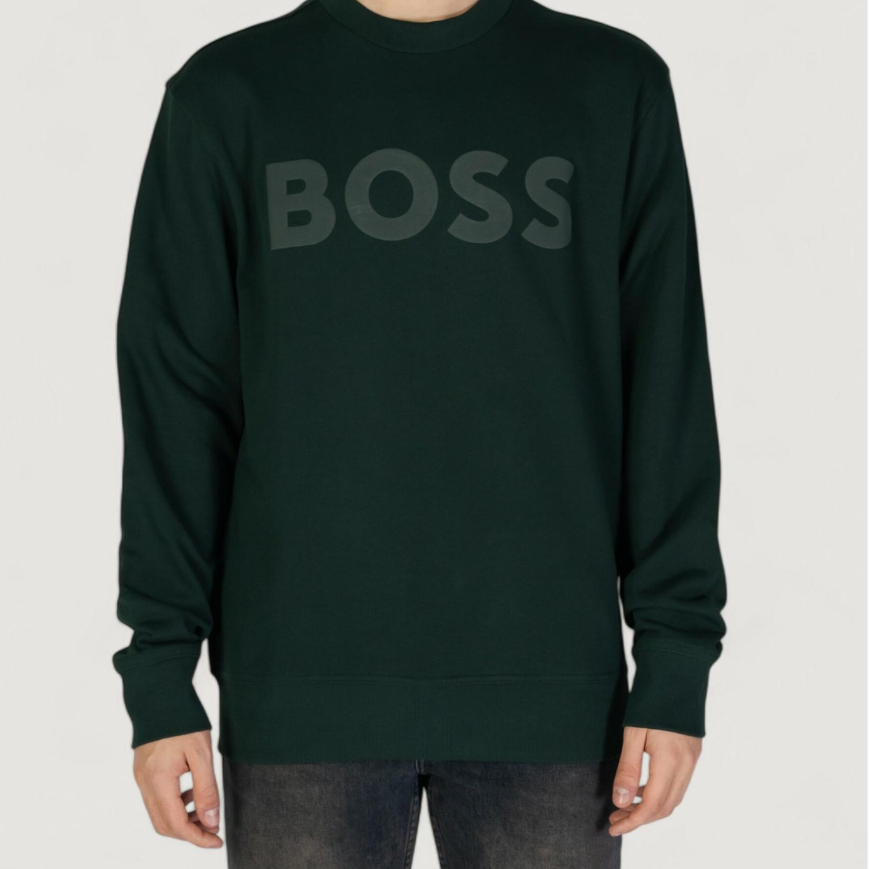 Boss Green Cotton Sweatshirt for Men