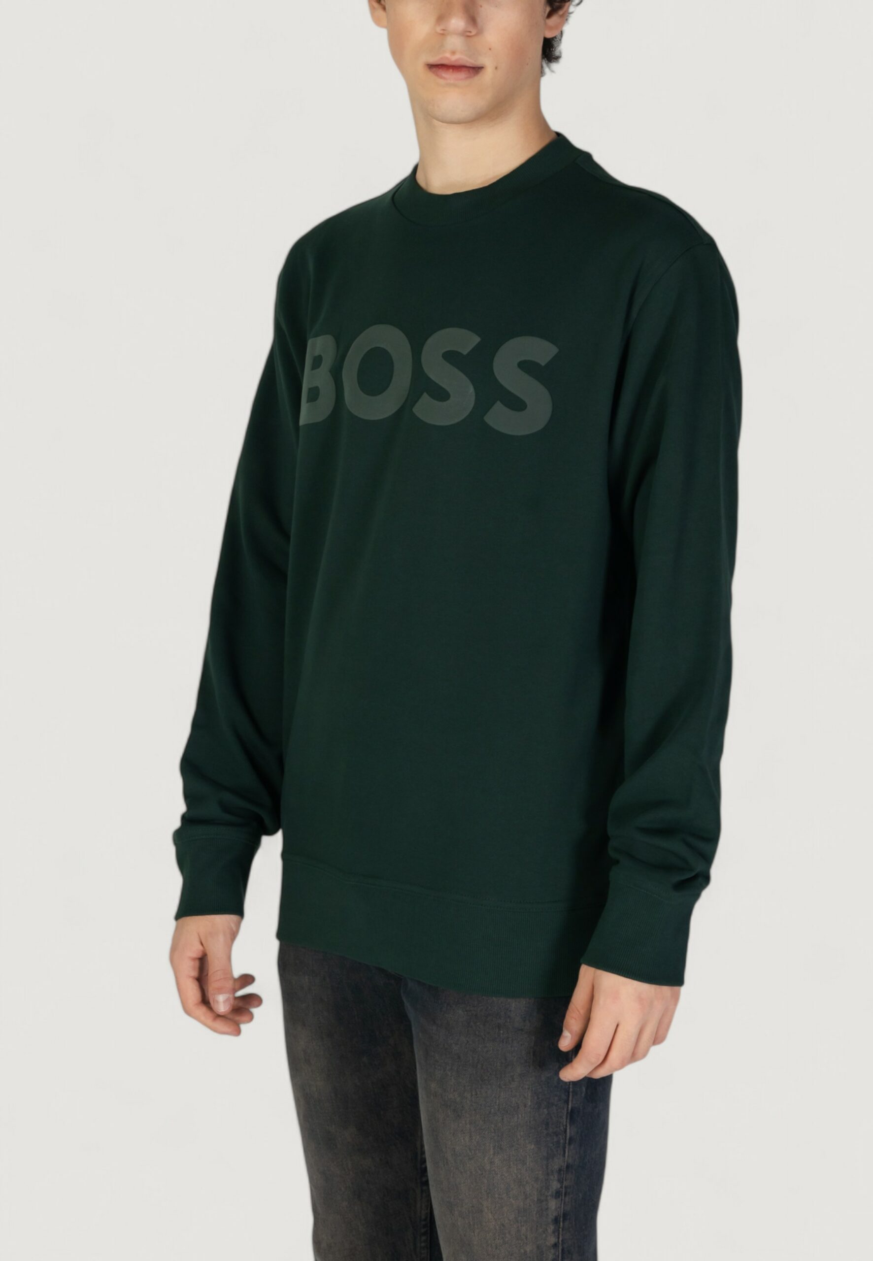 Boss Green Cotton Sweatshirt for Men - Image 3
