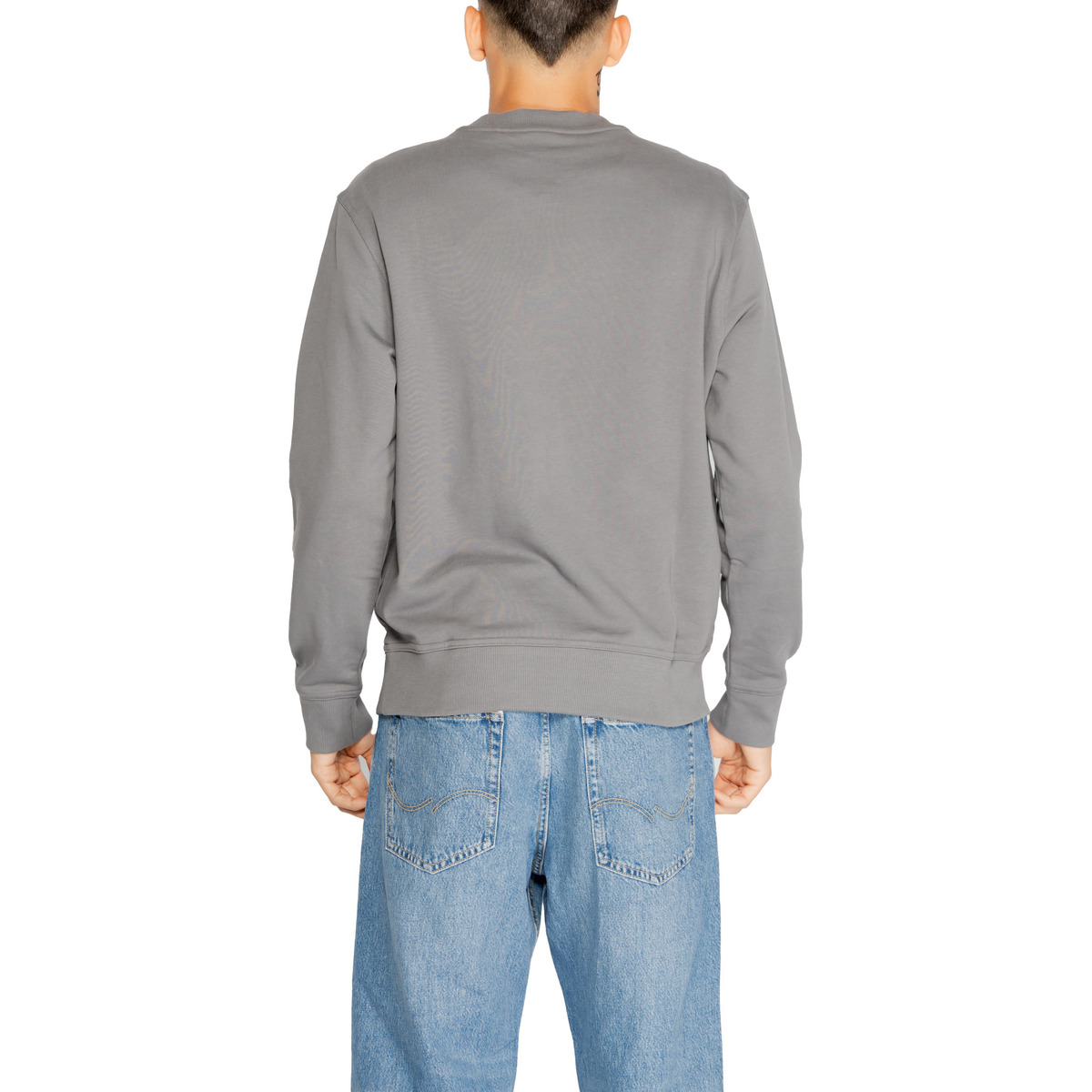 Boss Men's Grey Cotton Sweatshirt - Image 4