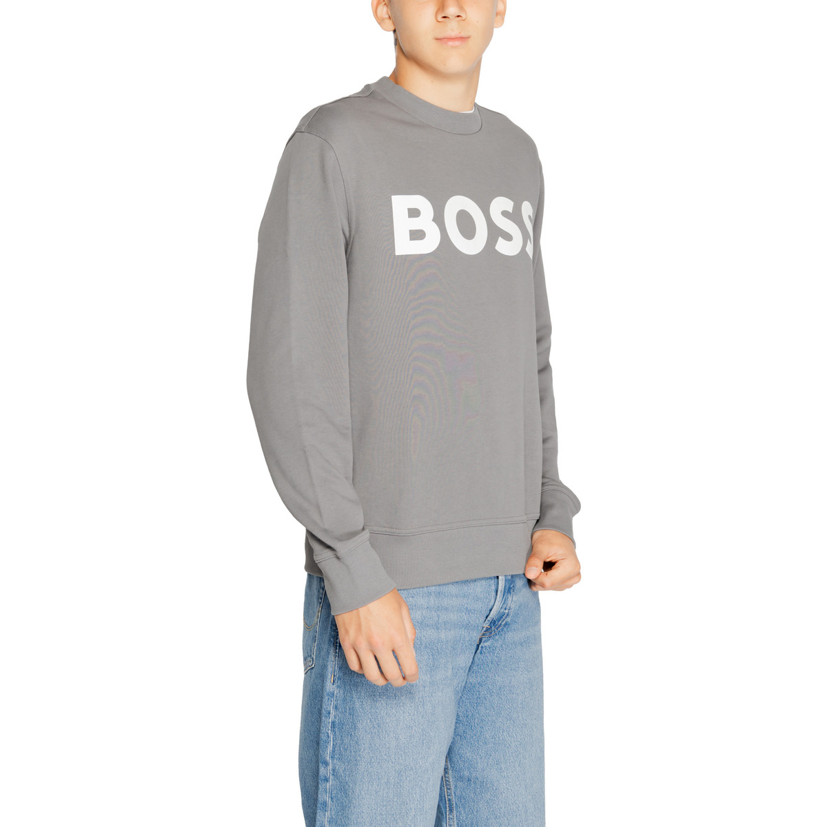 Boss Men's Grey Cotton Sweatshirt - Image 5