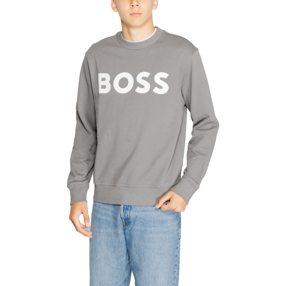 Boss Men's Grey Cotton Sweatshirt - Image 3
