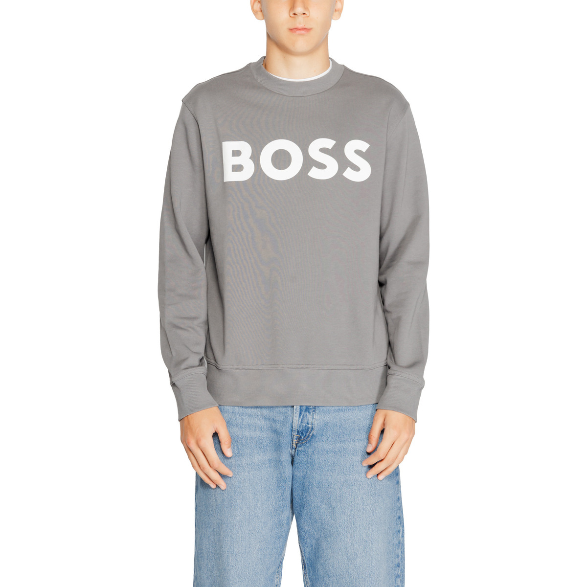Boss Men's Grey Cotton Sweatshirt