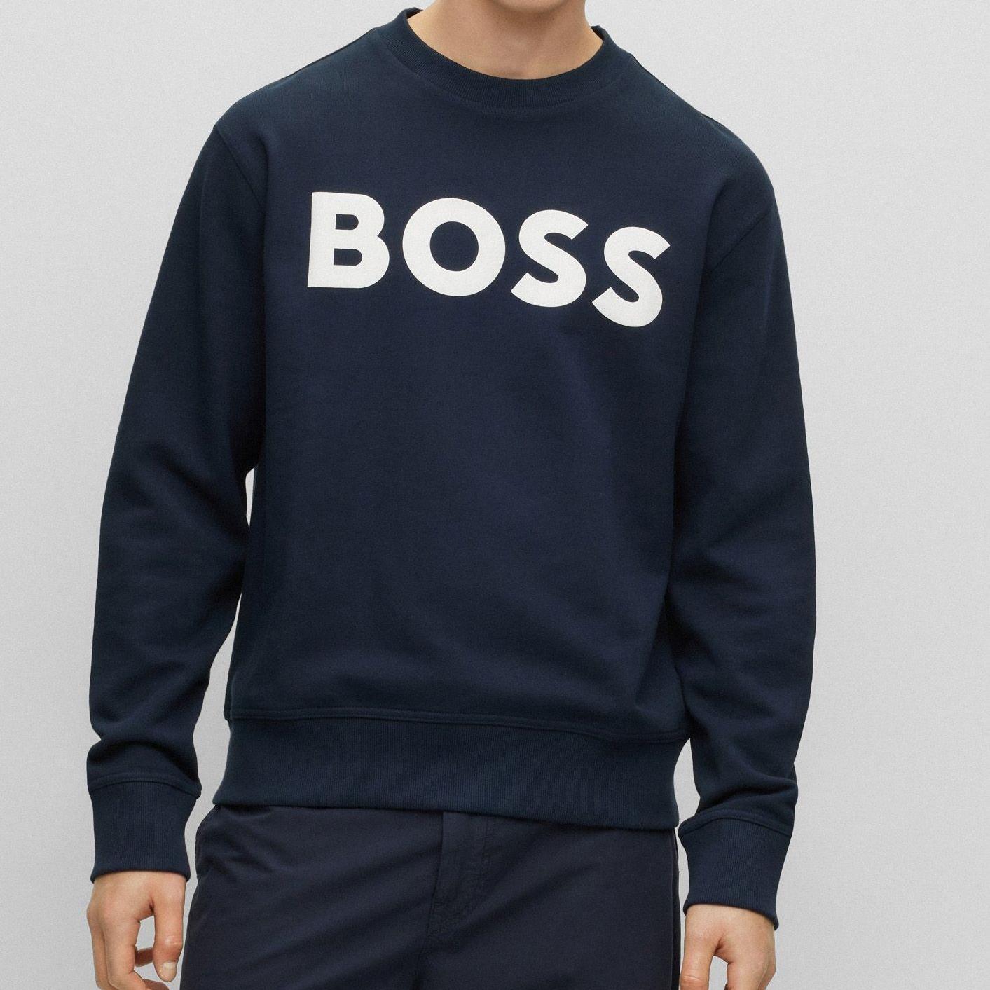 Boss Men’s Blue Cotton Sweatshirt