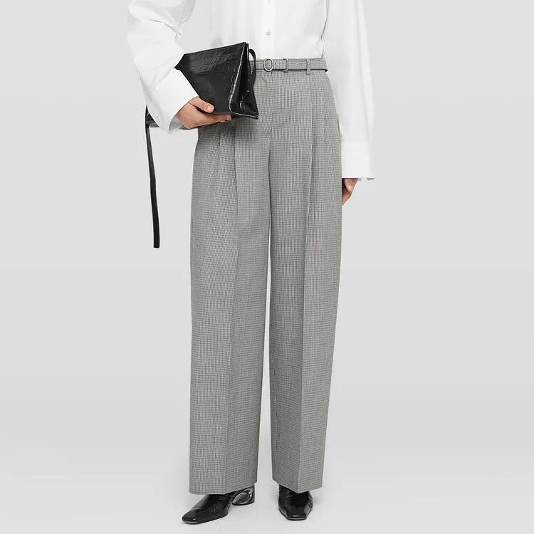 Jil Sander Virgin Wool Wide-Leg Pants with Belt
