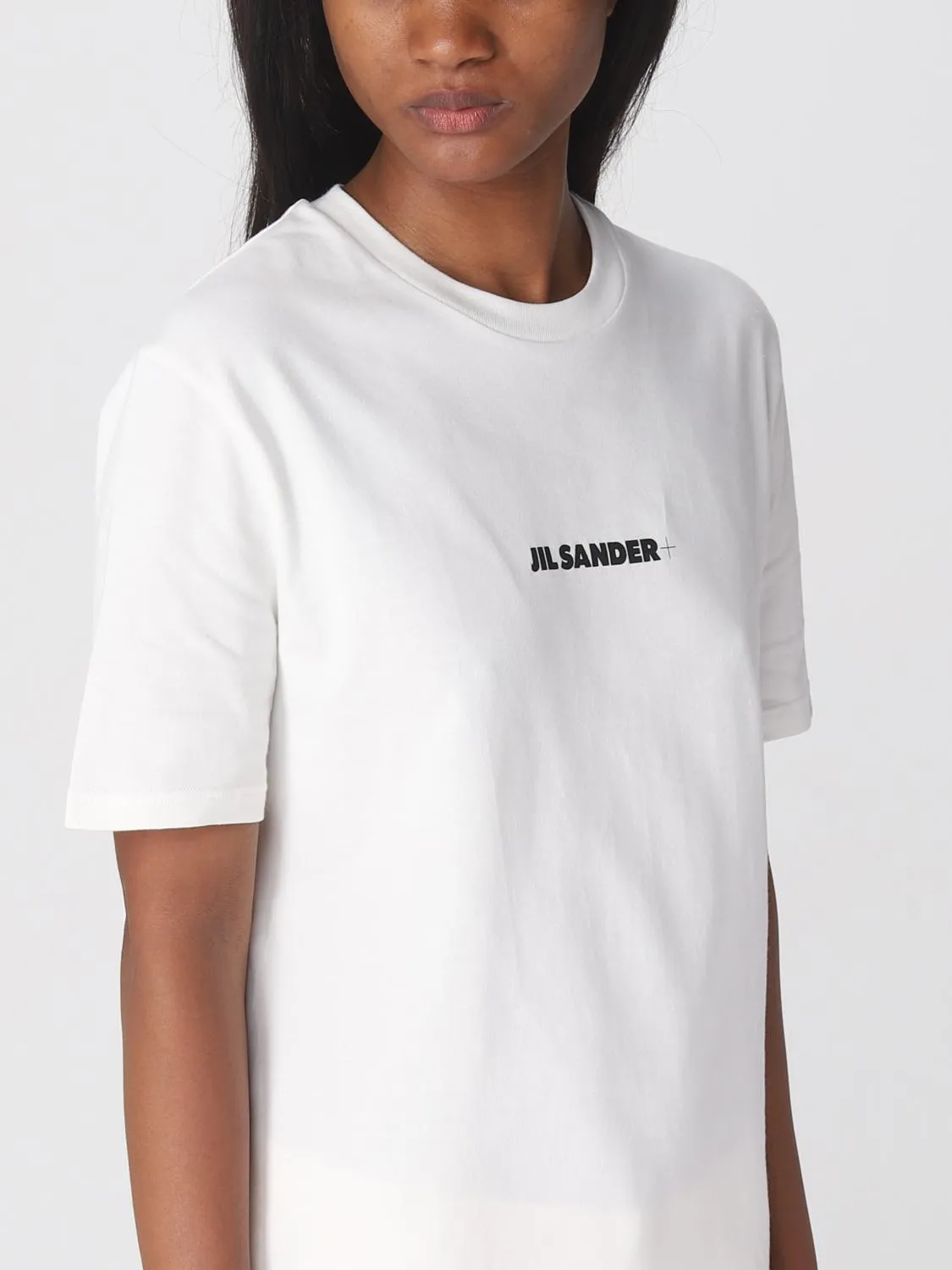 Jil Sander White Cotton T-Shirt with Iconic Monogram - Image 5