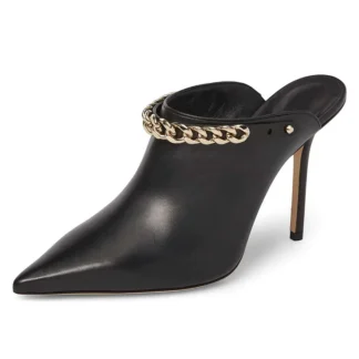 Jimmy Choo Lexx 100 Black and Gold Leather Pumps