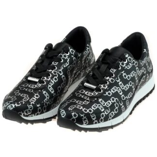 Jimmy Choo Monza OLCC Black/Silver Leather Sneakers with Dustbag