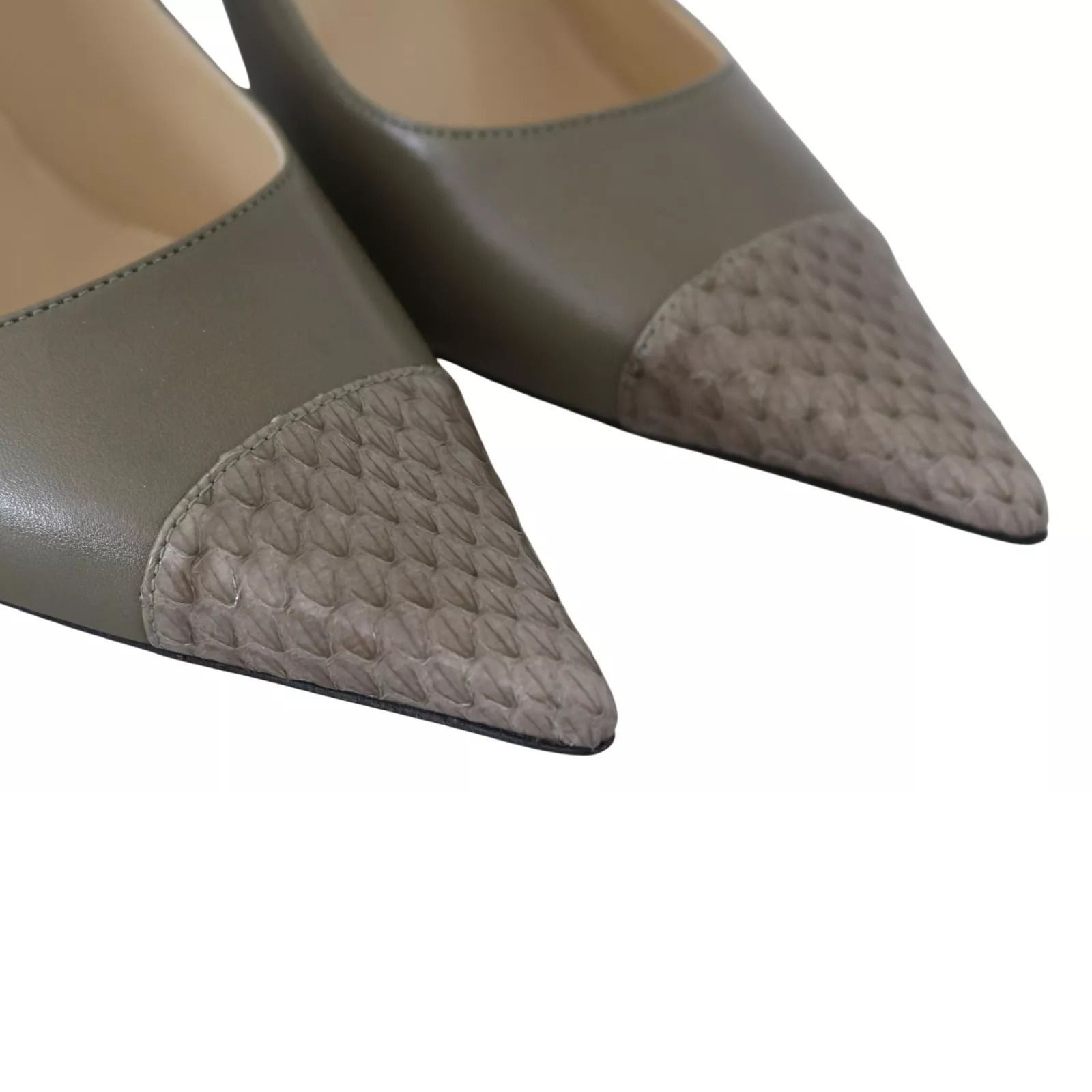 Jimmy Choo Pebble Green Leather Amika Pointed Toe Pumps - Image 6