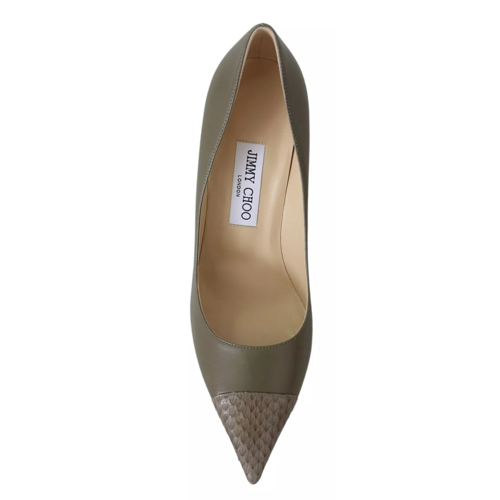 Jimmy Choo Pebble Green Leather Amika Pointed Toe Pumps - Image 4