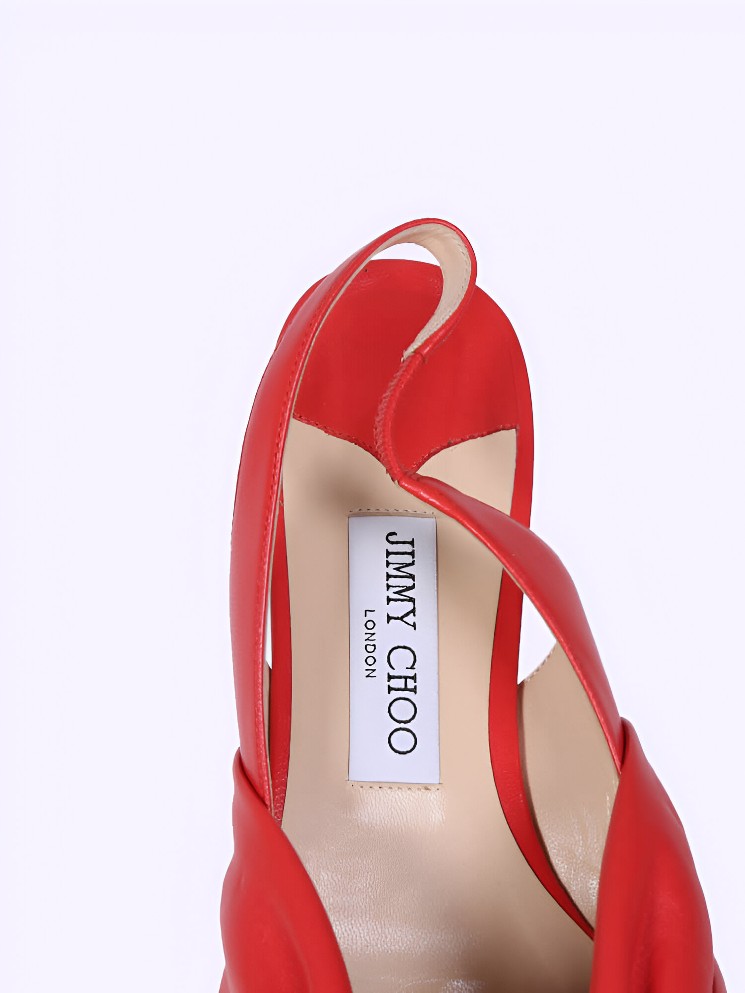 Jimmy Choo Red Chilli Annabell Leather Pointed Toe Flat Shoes - Image 6