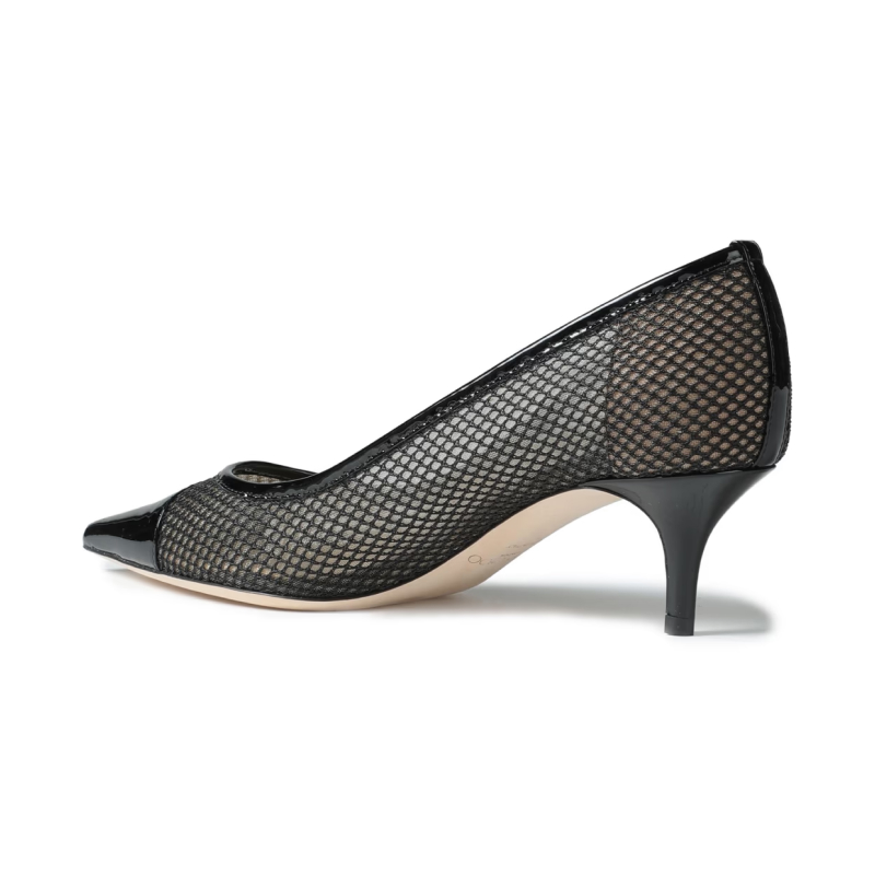Jimmy Choo Amika 50 Black Mesh Pointed Toe Pumps - Image 3