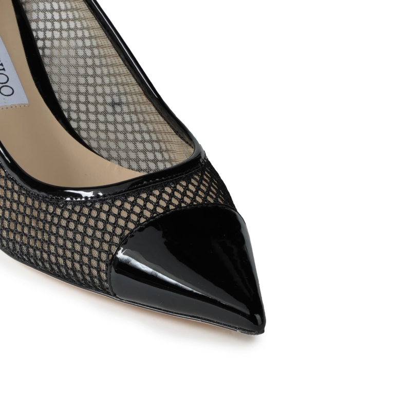 Jimmy Choo Amika 50 Black Mesh Pointed Toe Pumps - Image 4