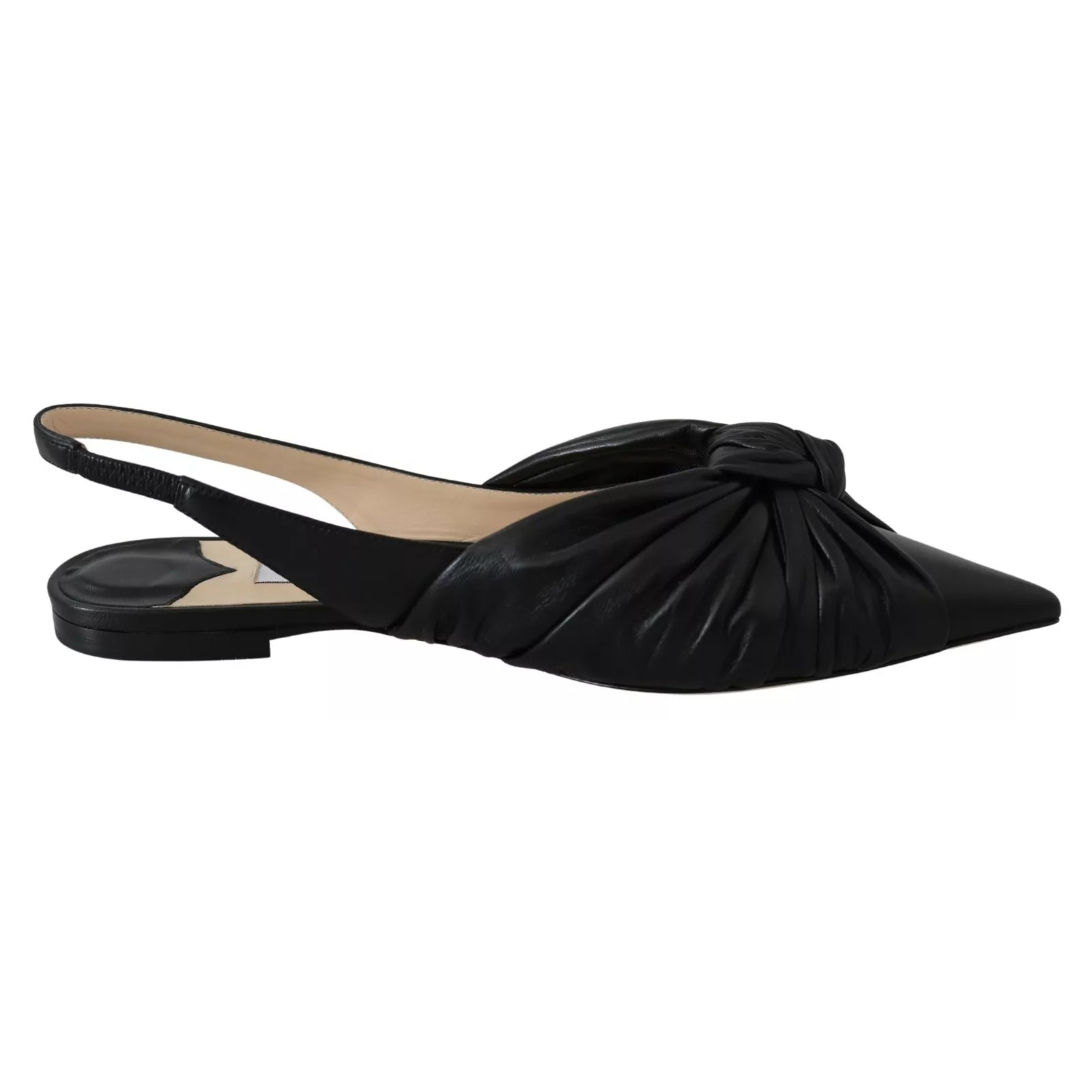 Jimmy Choo Black Annabell Leather Pointed Toe Flats - Image 3