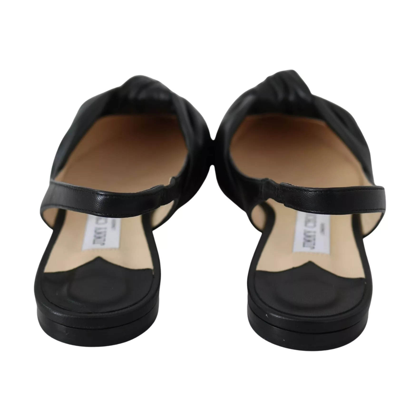 Jimmy Choo Black Annabell Leather Pointed Toe Flats - Image 5