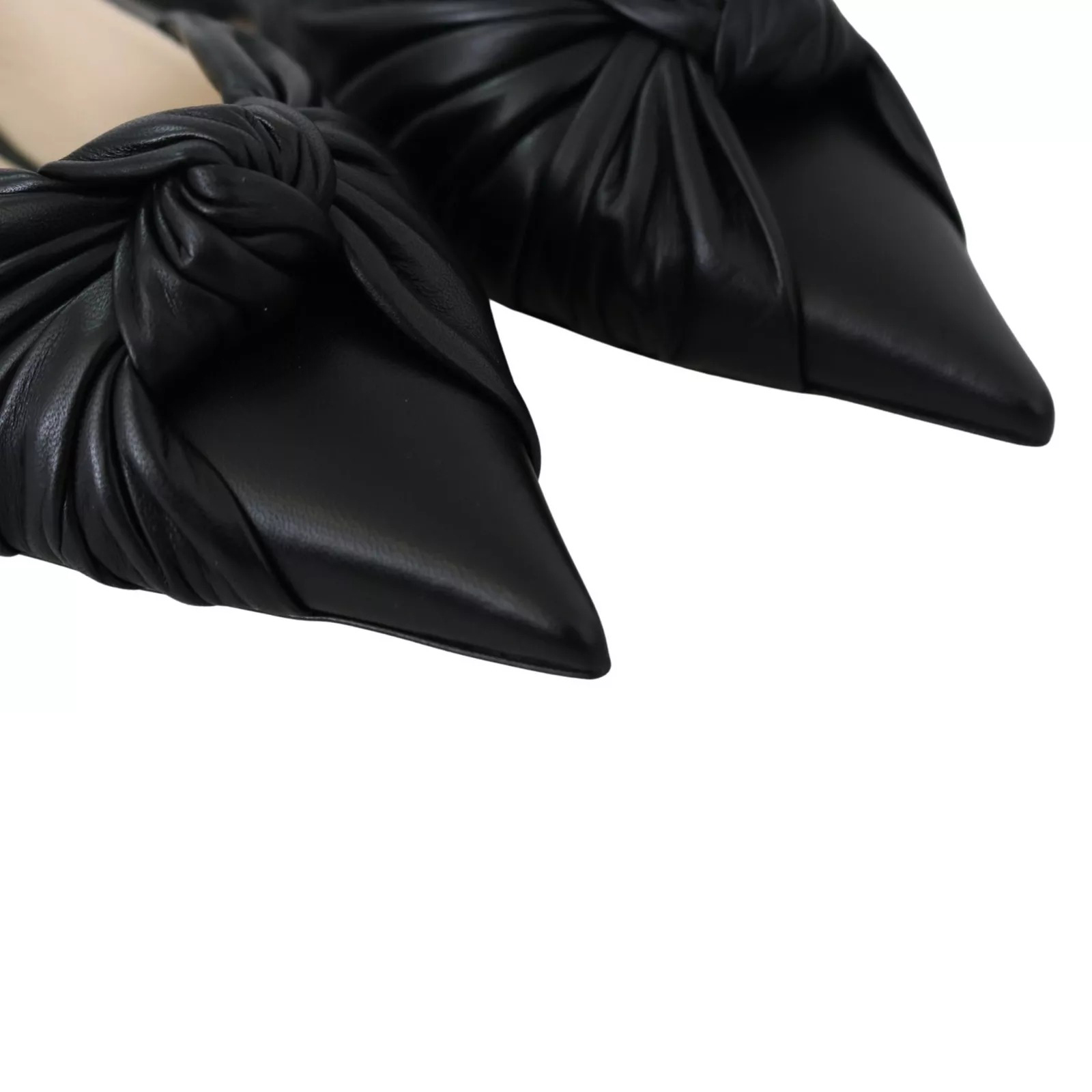Jimmy Choo Black Annabell Leather Pointed Toe Flats - Image 6