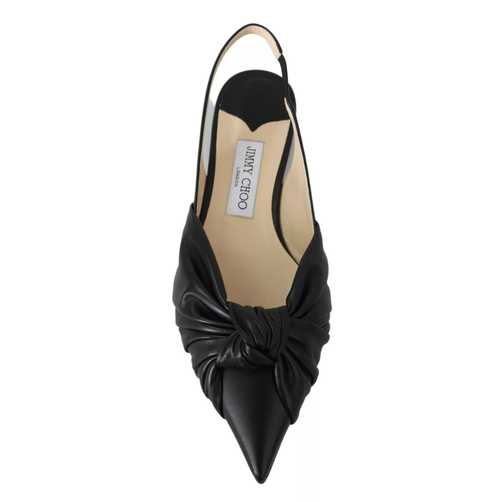 Jimmy Choo Black Annabell Leather Pointed Toe Flats - Image 4