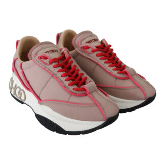 Jimmy Choo Raine YNP Ballet Pink/Red Padded Nylon Sneakers