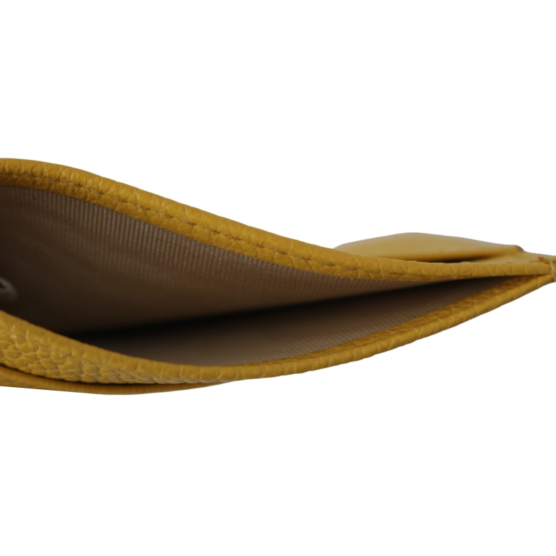 Jimmy Choo Aarna Yellow Soleil Leather Card Holder with Logo Detail - Image 4