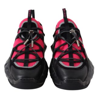 Jimmy Choo Diamond Trail Black/Pink Sneakers with Stretch Mesh and Leather
