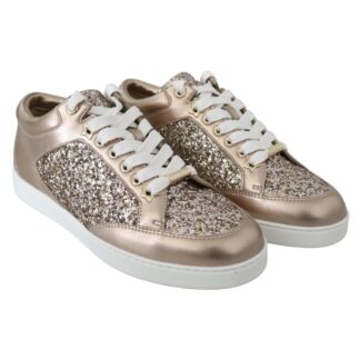 Jimmy Choo Miami OGML Ballet Pink Leather Slip-On Sneakers