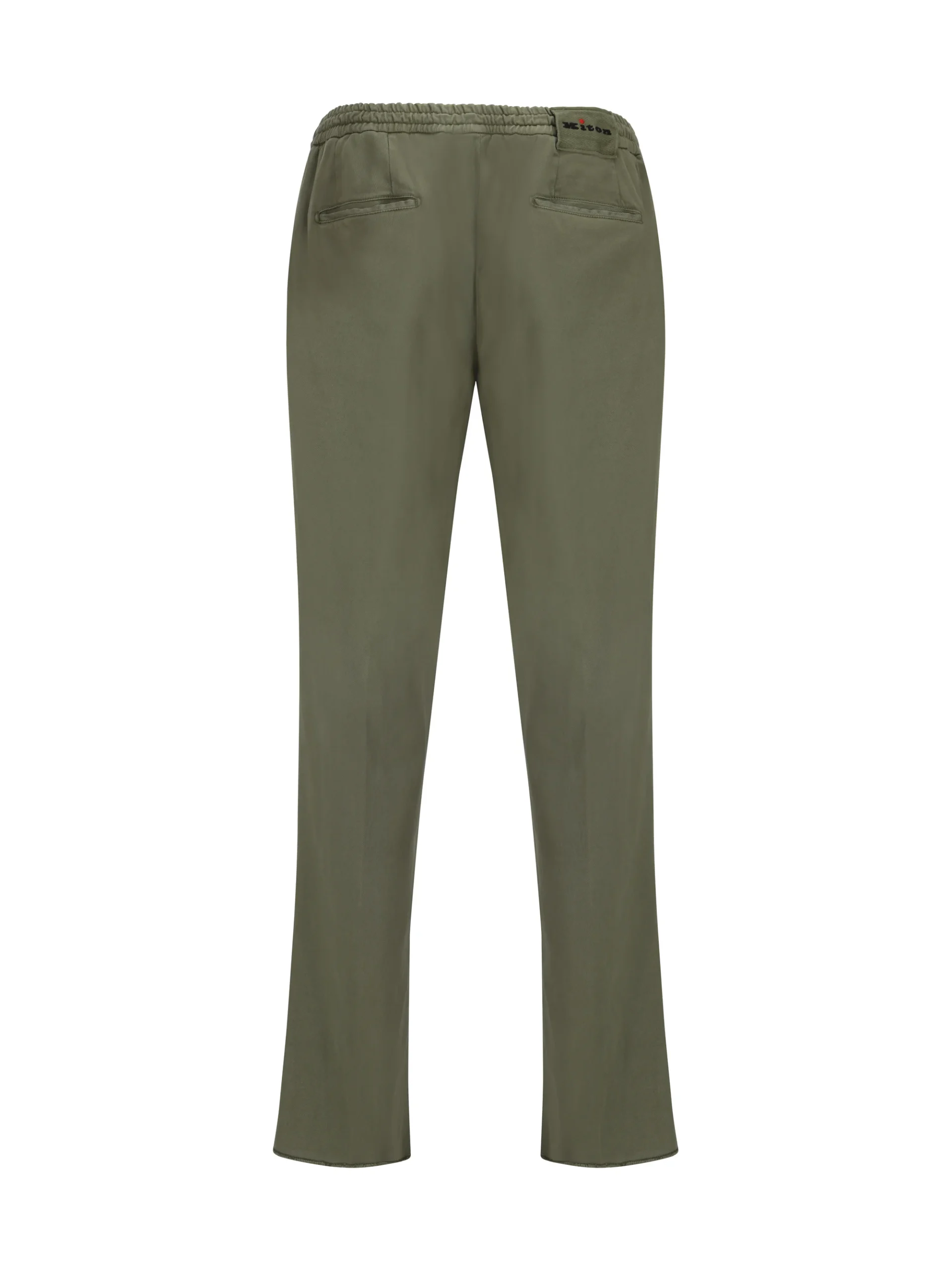 Kiton Men’s Regular Fit Pants with Adjustable Waistband and Monochrome Design - Image 3