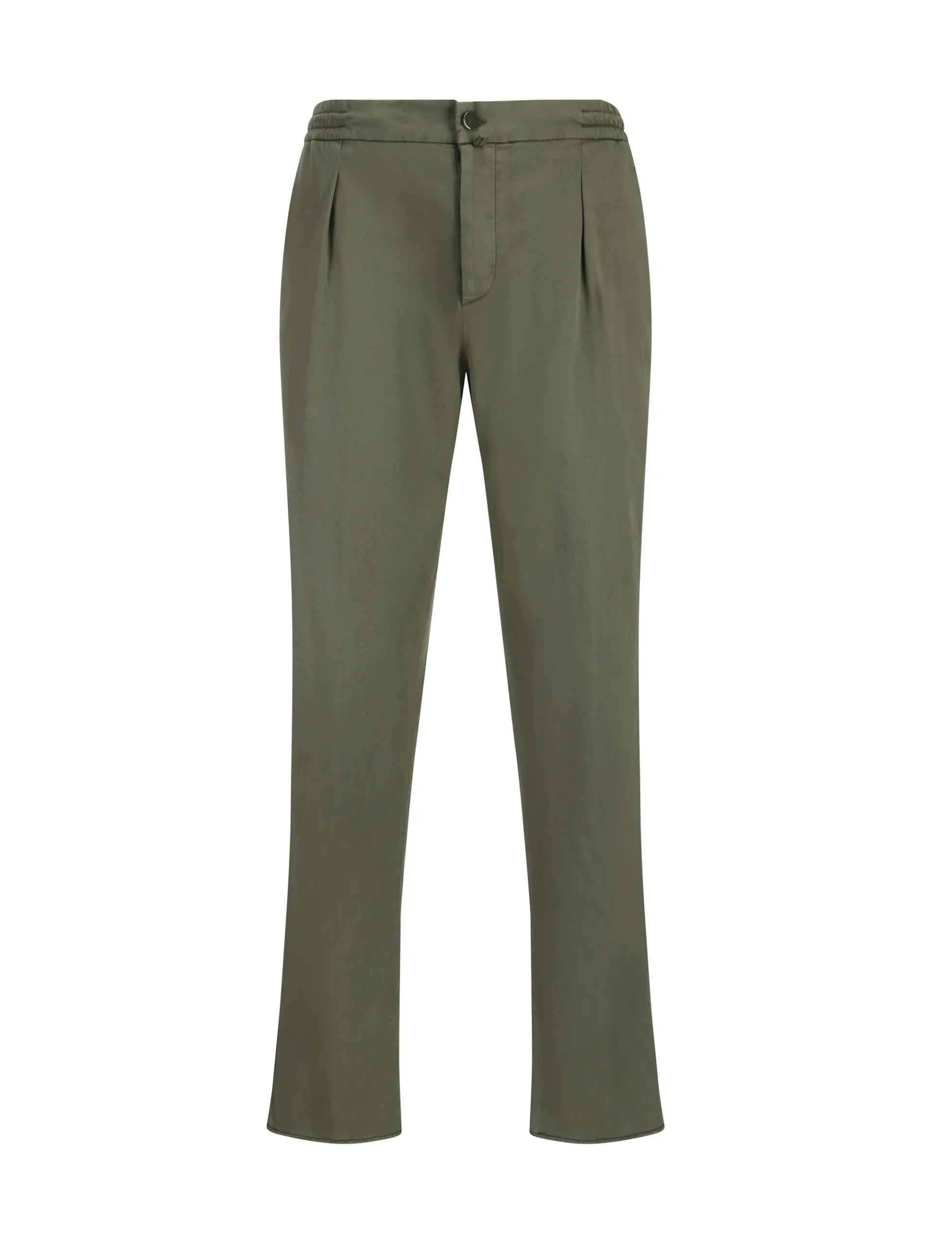 Kiton Men’s Regular Fit Pants with Adjustable Waistband and Monochrome Design - Image 2