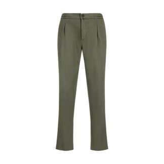 Kiton Men’s Regular Fit Pants with Adjustable Waistband and Monochrome Design