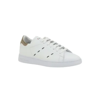 Kiton Leather Sneakers with Suede Heel and Logoed Tongue