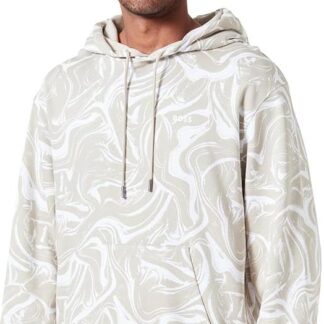 Boss Men's Beige Turtleneck Hooded Sweatshirt