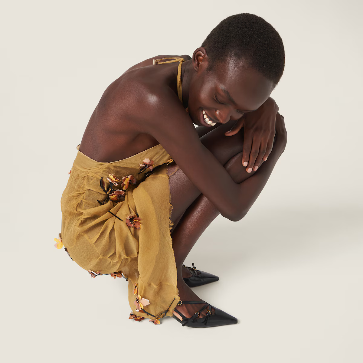 Miu Miu Calfskin Leather Pumps with Kitten Heel and Adjustable Slingback - Image 6