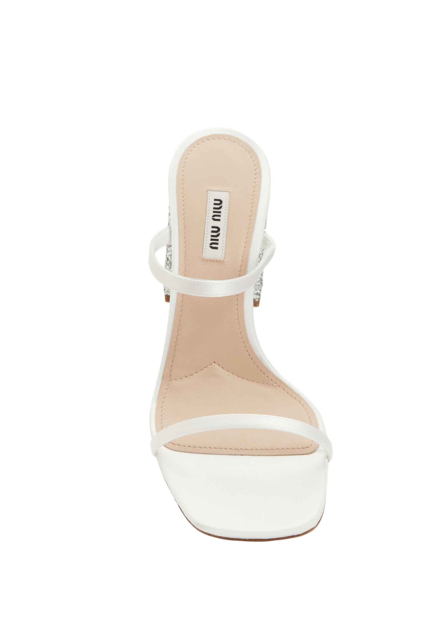 Miu Miu Mixed Silk Sandals with Crystals Heel - Image 4