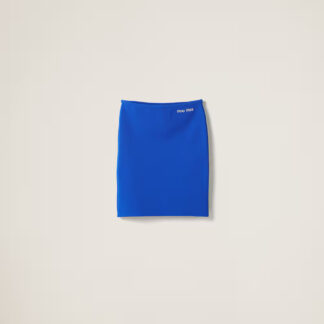 Miu Miu Midi Skirt with Iconic Signature Front Contrast