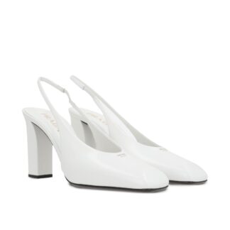 Prada Leather Slingback Décolleté Pumps with Square Toe