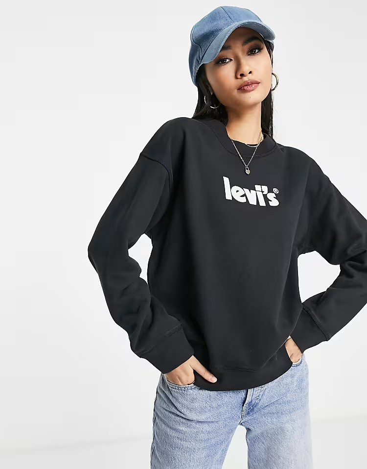 Levi's Black Long-Sleeve Sweatshirt with Iconic Logo Print - Image 4