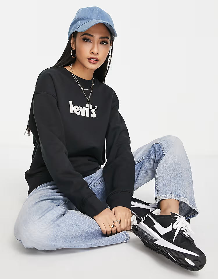 Levi's Black Long-Sleeve Sweatshirt with Iconic Logo Print - Image 2